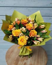 Букет цветов из:  Альстромерии и Розы в Бабстово