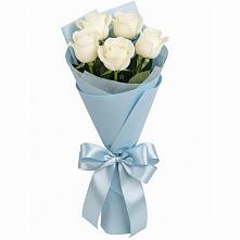 Букет 5 Белых роз Проуд в Бабстово