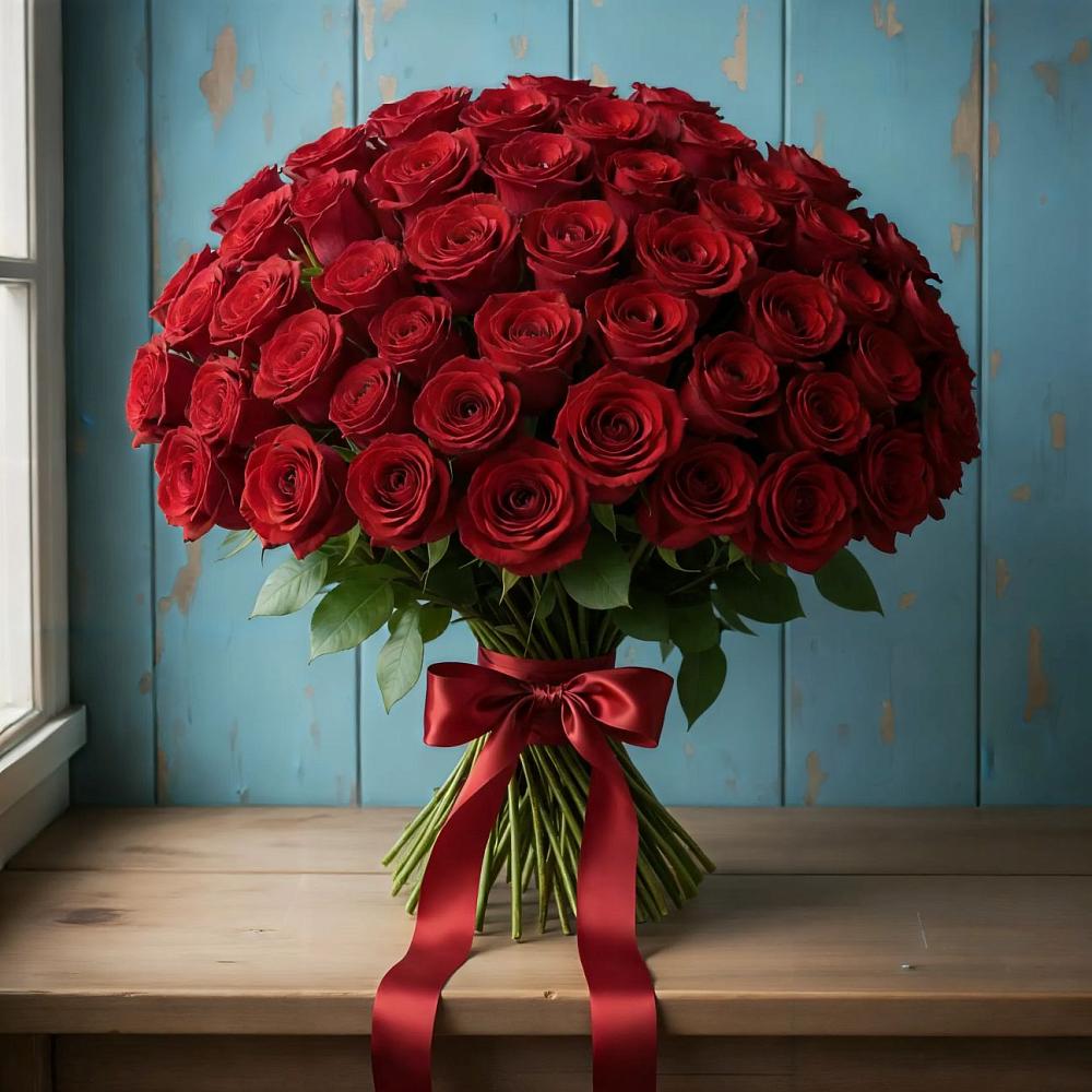 Букет Красные розы Блэк Меджик в Бабстово