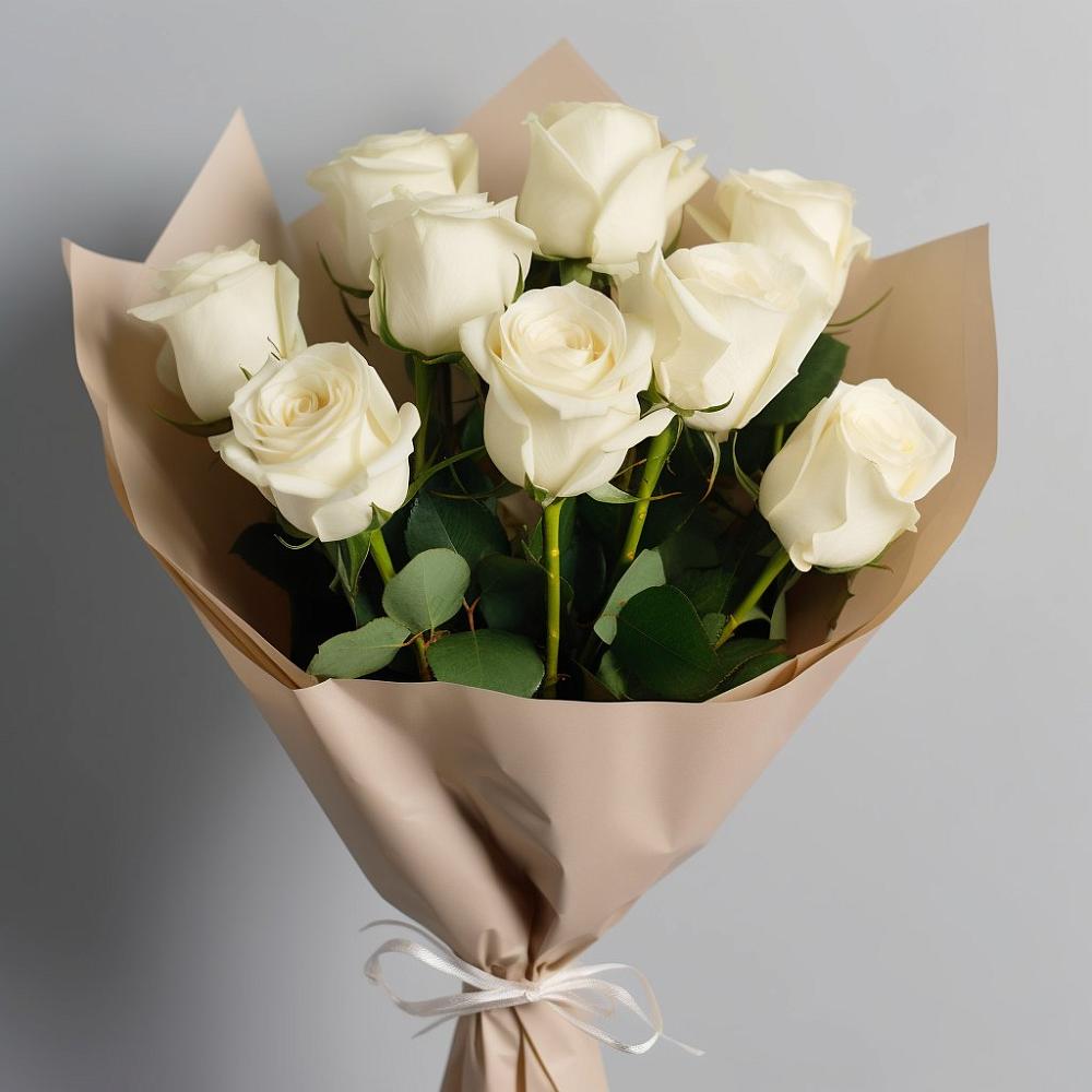 Букет 9 Белых роз Эдлесс Лав в Бабстово