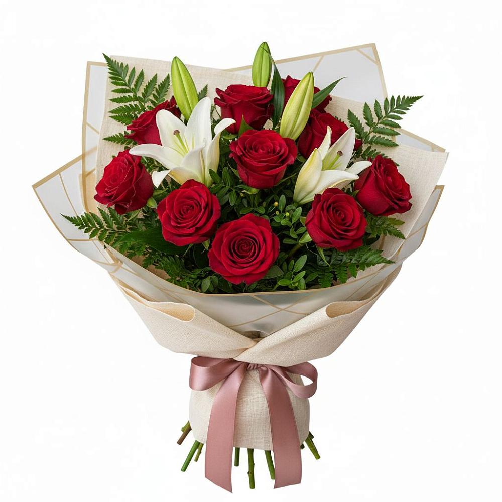 Букет цветов из: Лилии и Розы в Бабстово