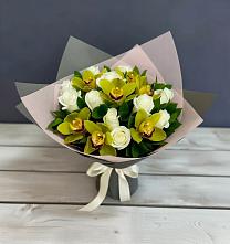 Букет цветов из:  Орхидеи и Розы в Бабстово