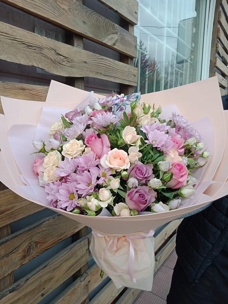 Букет цветов из: Розы и Хризантемы в Бабстово