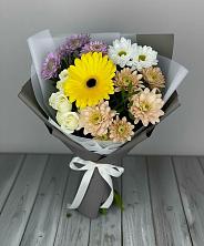 Букет цветов из:  Розы, Герберы и Хризантемы в Бабстово