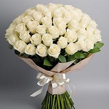 Букет 101 беля роза Белоснежка в Бабстово