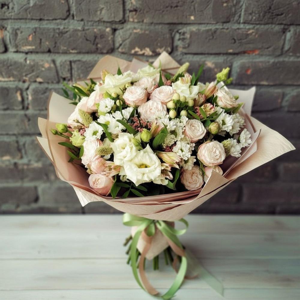 Букет цветов из: Альстромерии, Розы и Хризантемы в Бабстово