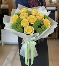 Букет цветов из:  Хризантемы и Розы в Бабстово