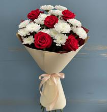 Букет цветов из:  Розы и Хризантемы в Бабстово