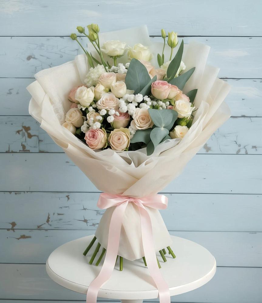 Букет цветов из: Розы и Лизиантусы в Бабстово