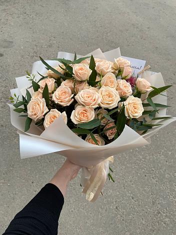 Букет Кремовые розы Латте в Бабстово