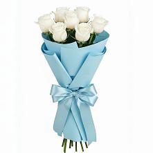 Букет 7 белых роз Проуд в Бабстово