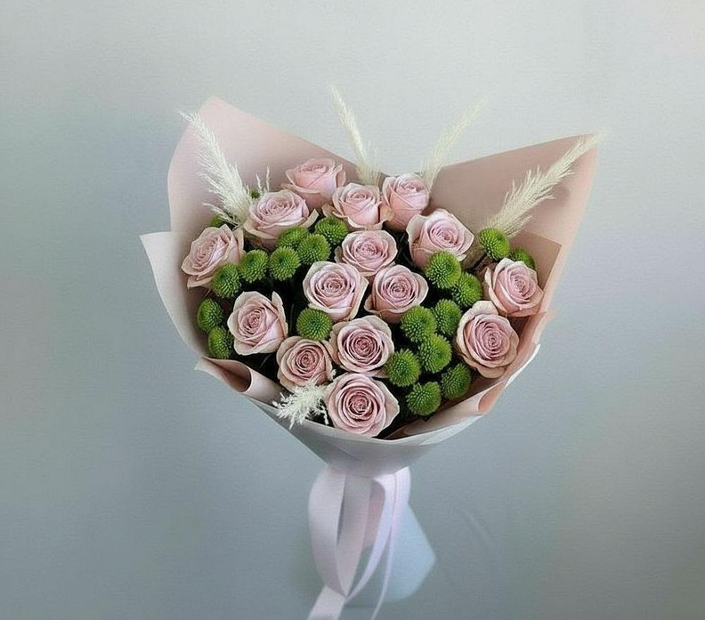 Букет цветов из: Розы и Хризантемы в Бабстово