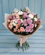 Букет цветов из:  Хризантемы, Розы и Альстромерии #REPLACE_PRED# Бабстово