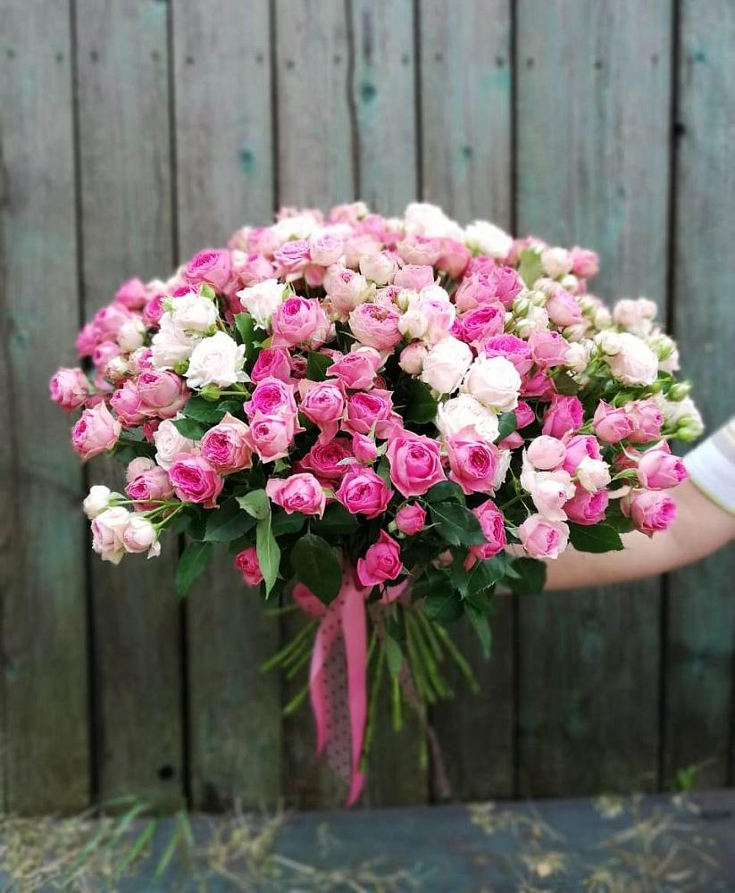 Букет Розовые кустовые розы Натали и Лав Лидия в Бабстово