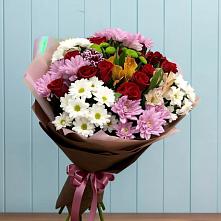 Букет цветов из:  Розы, Хризантемы и Альстромерии в Бабстово