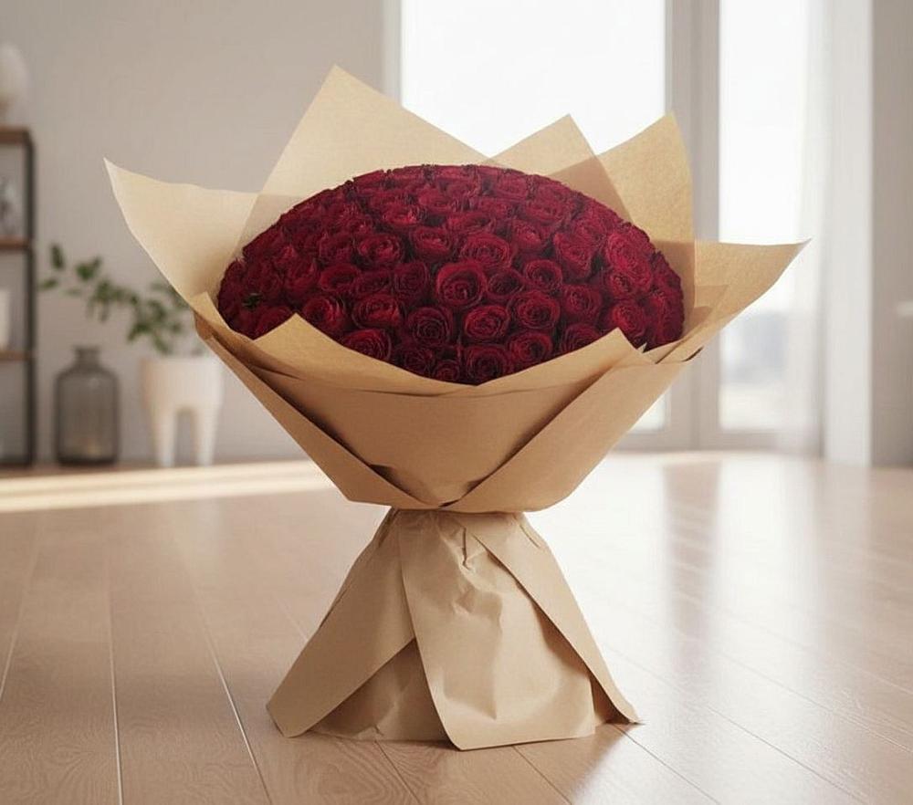 Букет 101 Красная роза в Бабстово