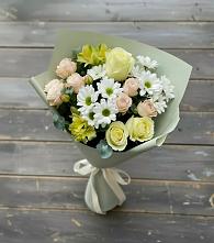 Букет цветов из:  Альстромерии, Розы и Хризантемы в Бабстово