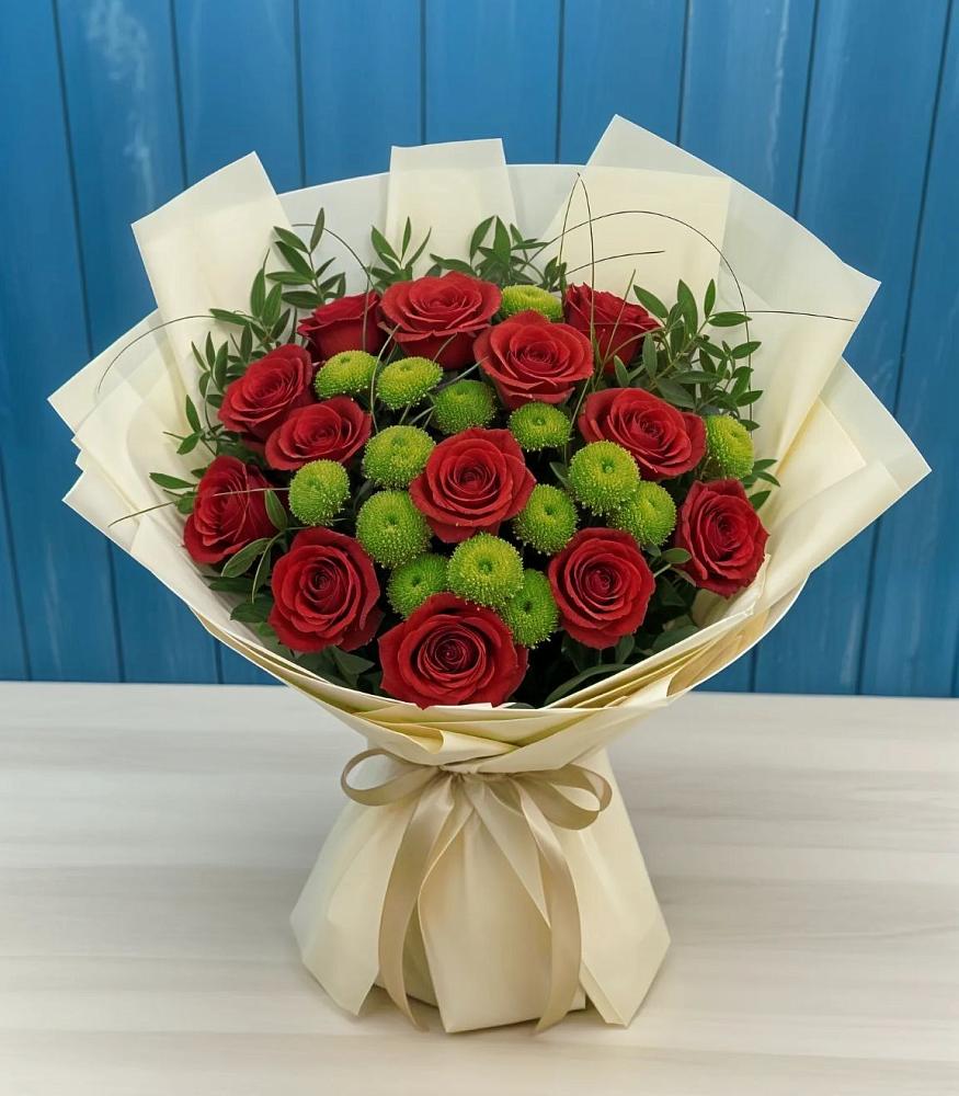 Букет цветов из: Розы и Хризантемы в Бабстово