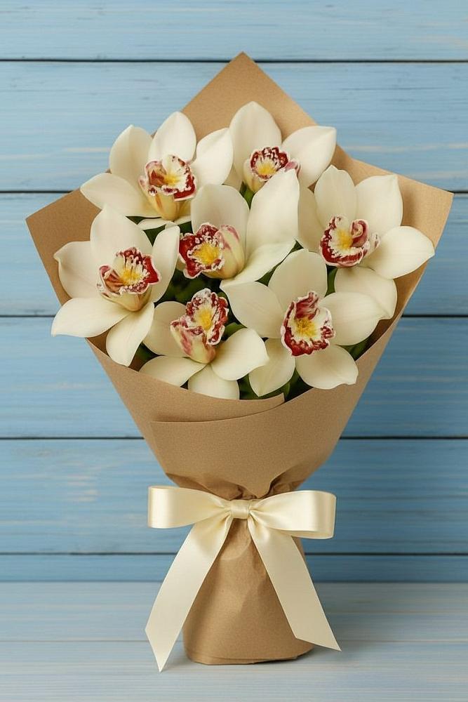 Букет цветов из: Орхидеи и Розы в Бабстово